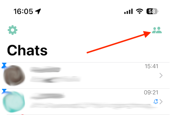 From Monal's main window click on upper right corner's buddy icon.